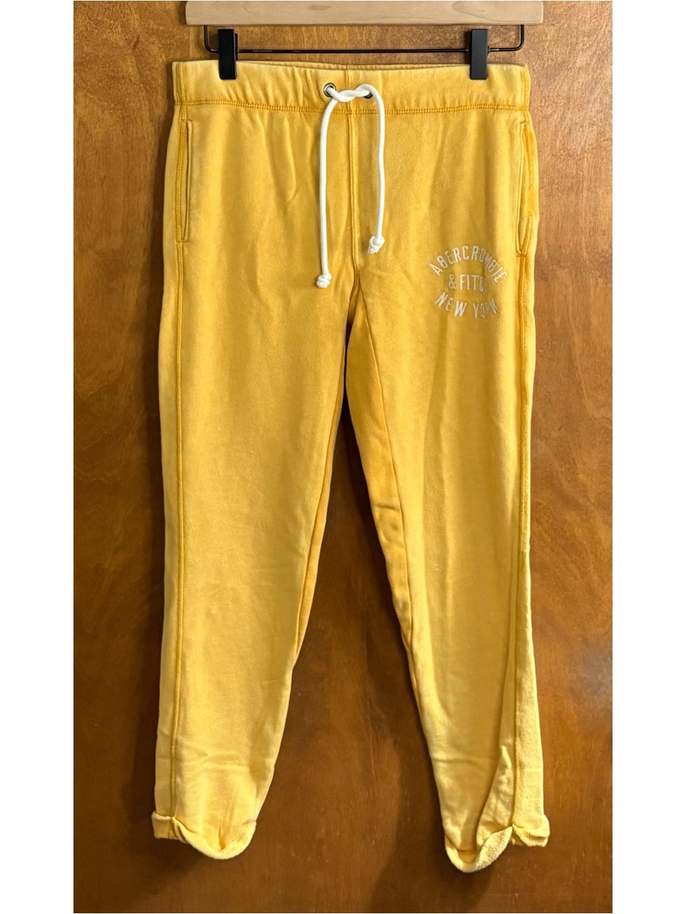Abercrombie & Fitch Vintage Y2K Yellow Low Rise Jogger Pants XS Mcbling Preppy